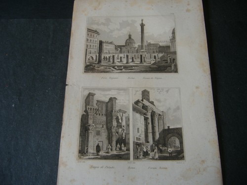 1837 incisione audot roma - incisione,