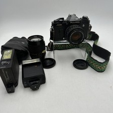 Fujica AX-3 35mm fotocamera pellicola X-Fujinon 50mm + obiettivo Tokina + accessori NON TESTATO