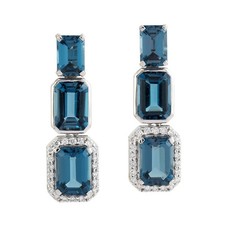 Orecchini antichi topazio blu