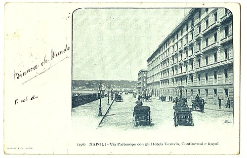 Antica cartolina napoli via - cartolina,