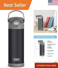 FUNtainer Borraccia per Bambini 16 oz Isolata Sottovuoto - Carbone Opaco Elegance