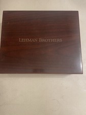 Lehman Brothers Memorabilia Scatola mogano portasigari, Introvabile!