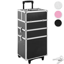 Valigetta Trolley Alu Make Up Beauty Case Porta Trucco Nail Art Valigia Rosa nuo