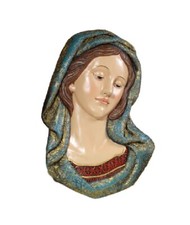 Statua a Parete Volto Maria Madonna in Resina da Appendere cm. 28