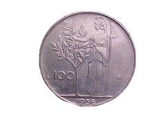 1956-R ITALY 100 LIRE KM# 96.1