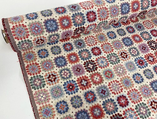 Tessuto granny squares panna - tessuto,