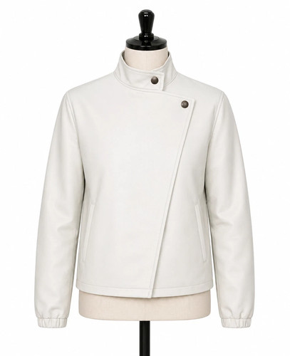 Giacca pelle bianca yuta - giacca,