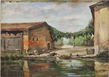 MAURO DE CEGLIE ( Barletta, 1908 - Milano 1981) Quadro Dipinto OLIO SU TAVOLA