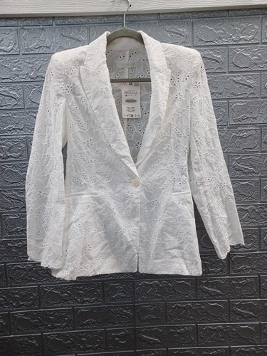 Blazer zara ricamato occhielli - ricamato,