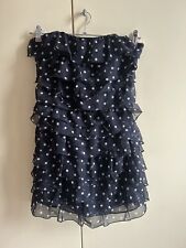 vestito abito elegante cerimonia guess ragazza corto con balze nero a pois M
