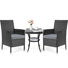 Set da Esterno in Vimini Rattan: Tavolino + 2 Sedie Comode e Resistenti