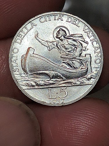Vaticano pio 1937 lire 5 - 1937,