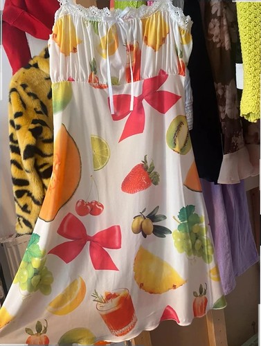 Abito stampa frutta fiocco
