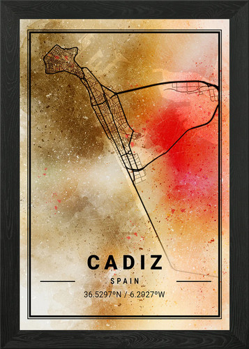 Cadiz ara watercolor map - cadiz,