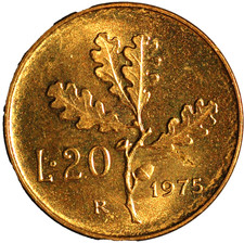 Italy 20 Lire 1975 KM# 97