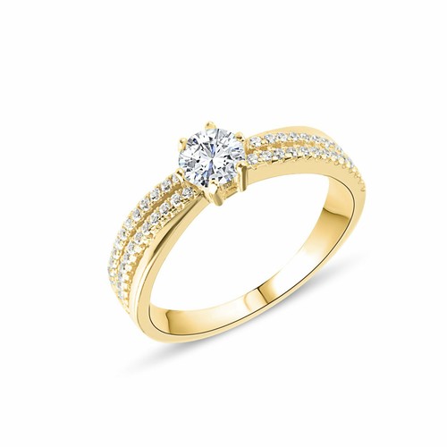 Anello solitario incrocio
