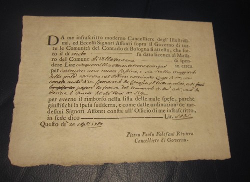 1785 contado bologna - contado, di