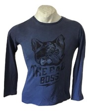 MAGLIA WOOLRICH THE BAD BOSS T-SHIRT BLU BULLDOG JERSEY RAGAZZO SIZE 14 ANNI