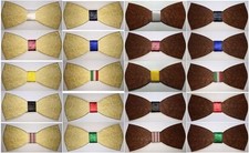 Papillon uomo in legno inciso a laser con nodo in raso inciso - Giraffa - T5