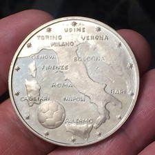 MEDAGLIA ARGENTO - CAMPIONATO MONDIALI DI CALCIO- ITALIA 1990 mm. 42,5