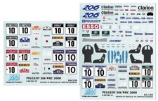 Decal 1/24 Peugeot 206 WRC Rally Season 2000 Colorado per Tamiya Kit base