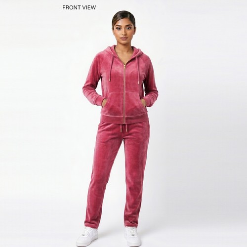 Tuta jogger donna velluto zip