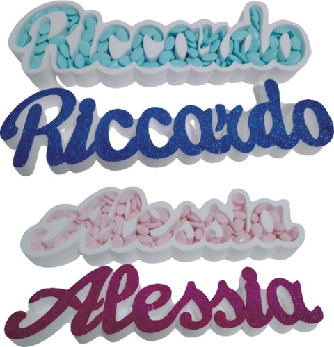 Porta confetti con - con, scritta