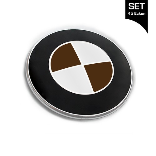 Marrone emblema adesivo angoli - adesivo,