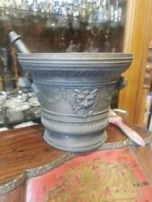 Antico mortaio bronzo farmacia pestello XIX secolo