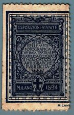 EI0007 Poster Francobollo Italia - Milano 1894 - Esposizione Unita - Usato anche biglietto pubblicitario