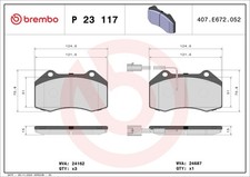 P 23 117 SET PASTIGLIE FRENO
