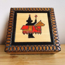 Vintage Handmade Square Wooden