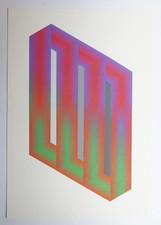 Serigrafia Katsui Mitsuo n.37 GIAPPONE arte moderna c1970 79x55cm vintage