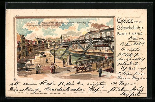 Litografia elberfeld funivia - elberfeld,,