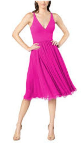 Hot pink abito midi - -, festa
