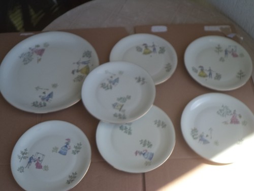 Antico set piatto torta - torta, 6