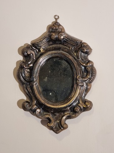 Antica specchiera metallo - antica,