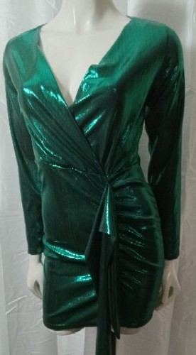 Abito shein verde metallizzato