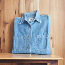 Wampum camicia jeans donna con tasche frontali retrò vintage 80/90S taglia M