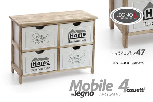 Cassettiera legno bassa - legno,