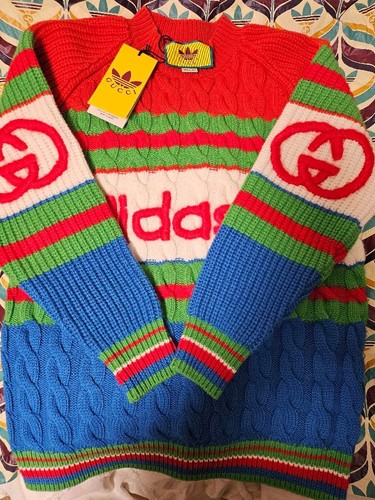 Gucci adidas wool sweater m - x,