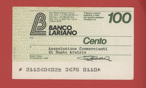 Italy 100 lire 1976 banco - italy,