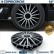 4 Copricerchi per Ford Ka 1 13'' Coppette Silver Nere 15 Razze MADE in EU