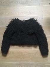 Giacca pelliccia nera in misto lana Mohair di Hoss Intropia tg.M