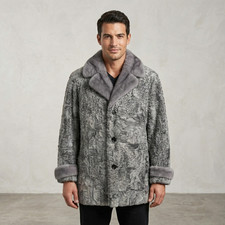 Cappotto pelliccia uomo grigio