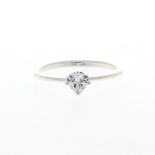 Anello solitario cuore - , chiaro