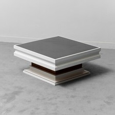 TAVOLO TAVOLINO DA CAFFÈ LEGNO VETRO DESIGN ANNI '70 VINTAGE MODERNARIATO