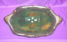 GRANDE VASSOIO FIORENTINO LEGNO DECORATO SOPRAMMOBILE CASA PORTATA SERVIZIO