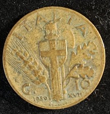 Moneta 10 centesimi del 1939