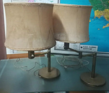 RARA COPPIA LAMPADE DA TAVOLO SCRIVANIA CON SNODO  IN OTTONE  ANNI 60